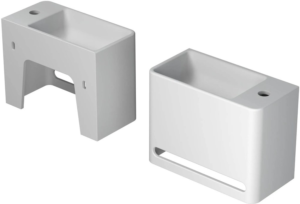 Saqu Atlas Fontein rechts 40x20x30 cm Mat Wit