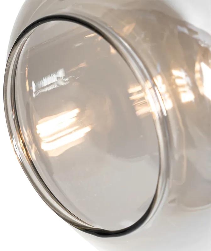 PlafondSpot / Opbouwspot / Plafondspot zwart met smoke glas langwerpig 3-lichts - Zuzanna Modern E14 Binnenverlichting Lamp
