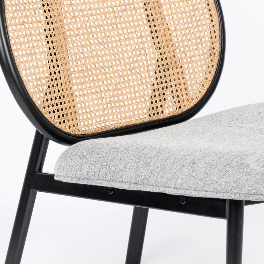 Zuiver Spike Webbing Retro Fauteuil Rotan Webbing Grijs