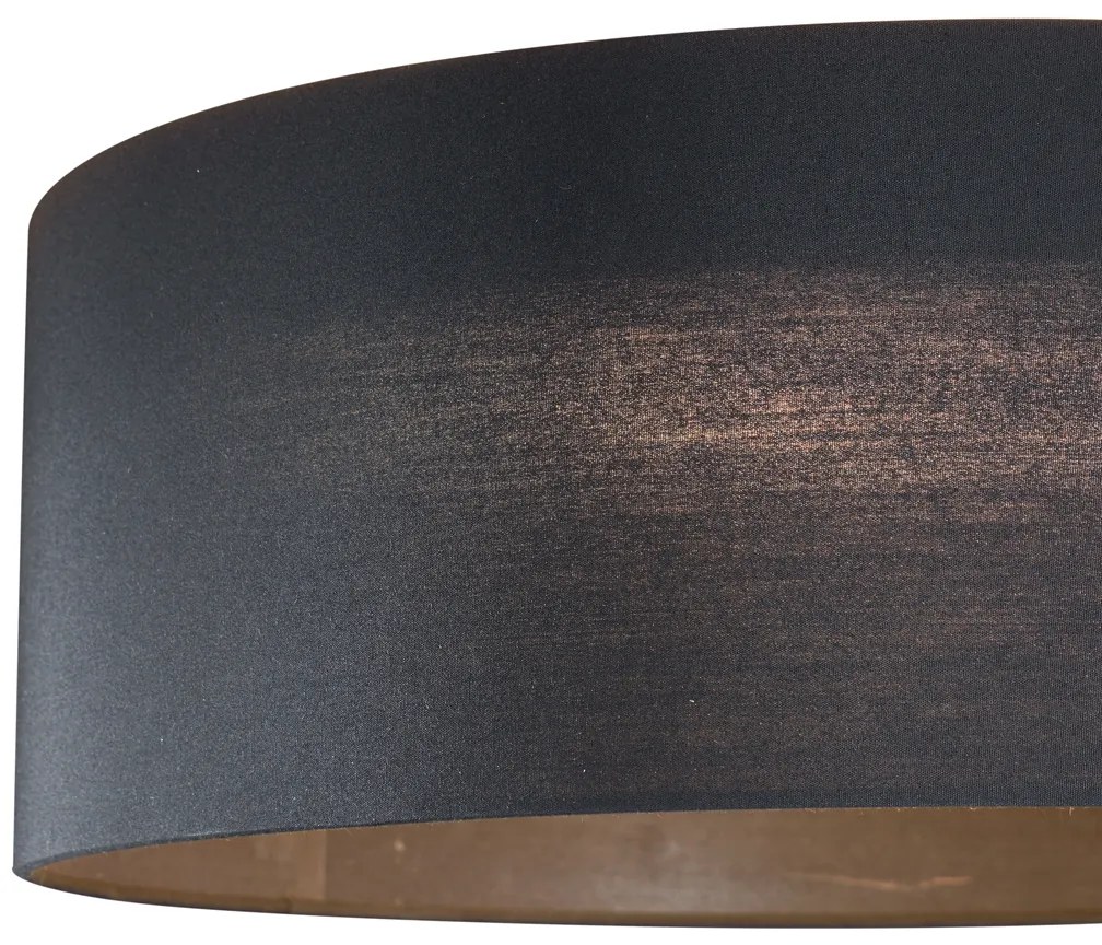 Stoffen Moderne plafondlamp zwart transparant 40cm incl. LED 3-staps dimbaar - Sue rond Binnenverlichting Lamp