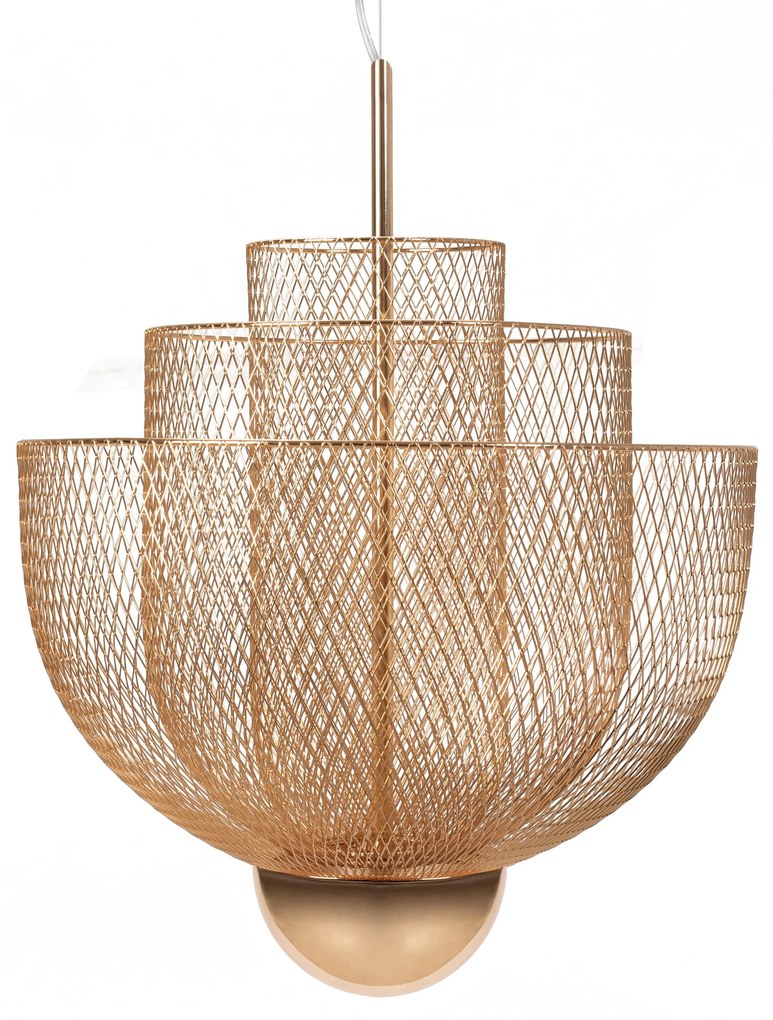 Hangende opengewerkte plafondlamp rosé goud APP888-CP