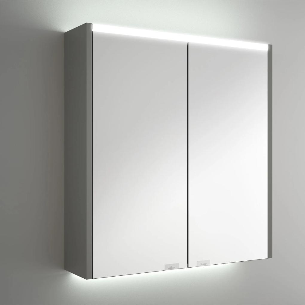 Muebles Ally spiegelkast met verlichting bovenkant 63x66cm grijs