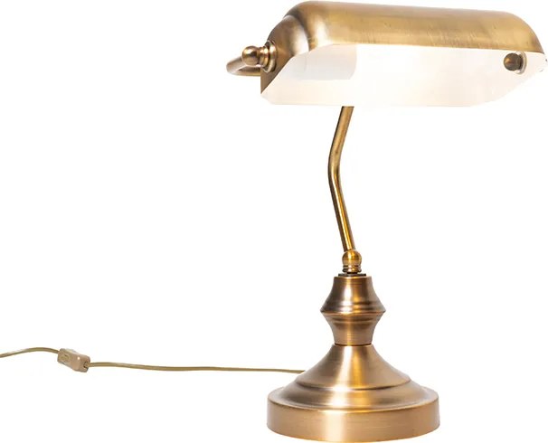 Klassieke tafellamp/notarislamp brons - Banker