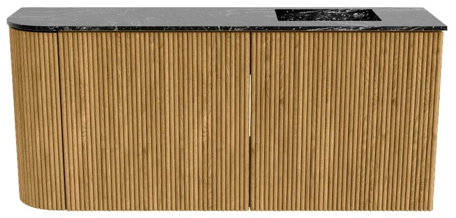 Mondiaz Joya DLux 90cm toiletmeubel ronding links oak met wastafel faye rechts 1 kraangat lava