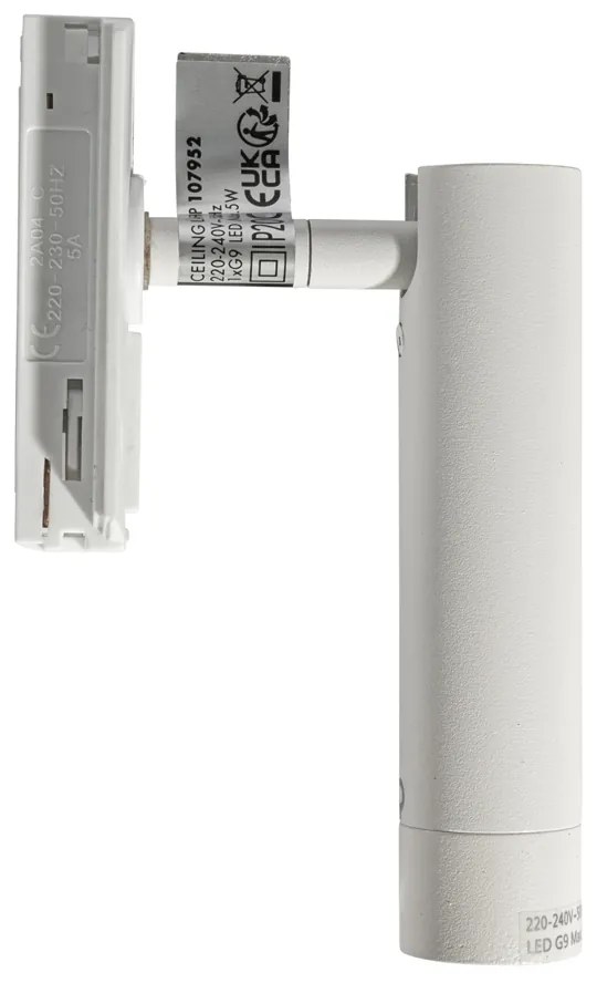 Moderne spot wit voor railsysteem 1-fase  - Iconic Ivy