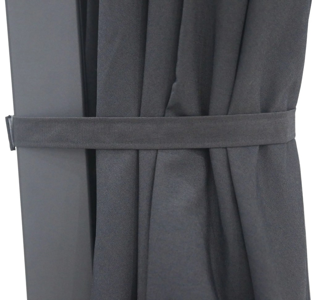 Zweefparasol 3x3m S2 Excellent (incl. voet + hoes) Grijs-antraciet Camello Luna LED