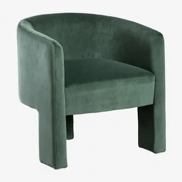 Fauteuil In Fluweel Xastru Jungle Groen - Sklum
