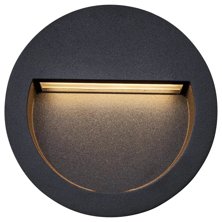 Moderne inbouw wandlamp zwart incl. LED IP65 - Gem