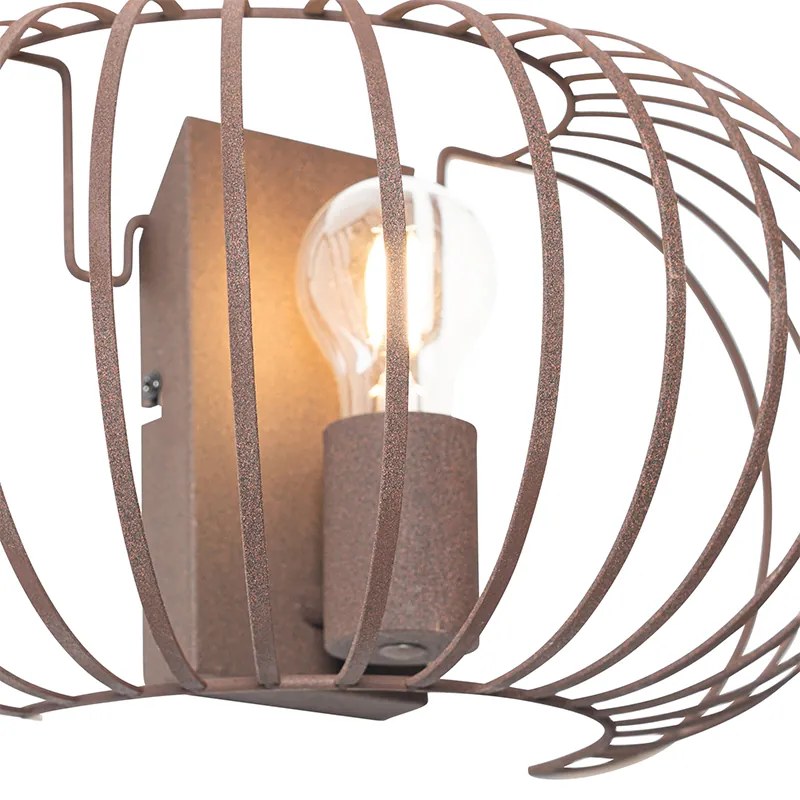 Design wandlamp roestbruin 39 cm - Johanna Design E27 rond Binnenverlichting Lamp