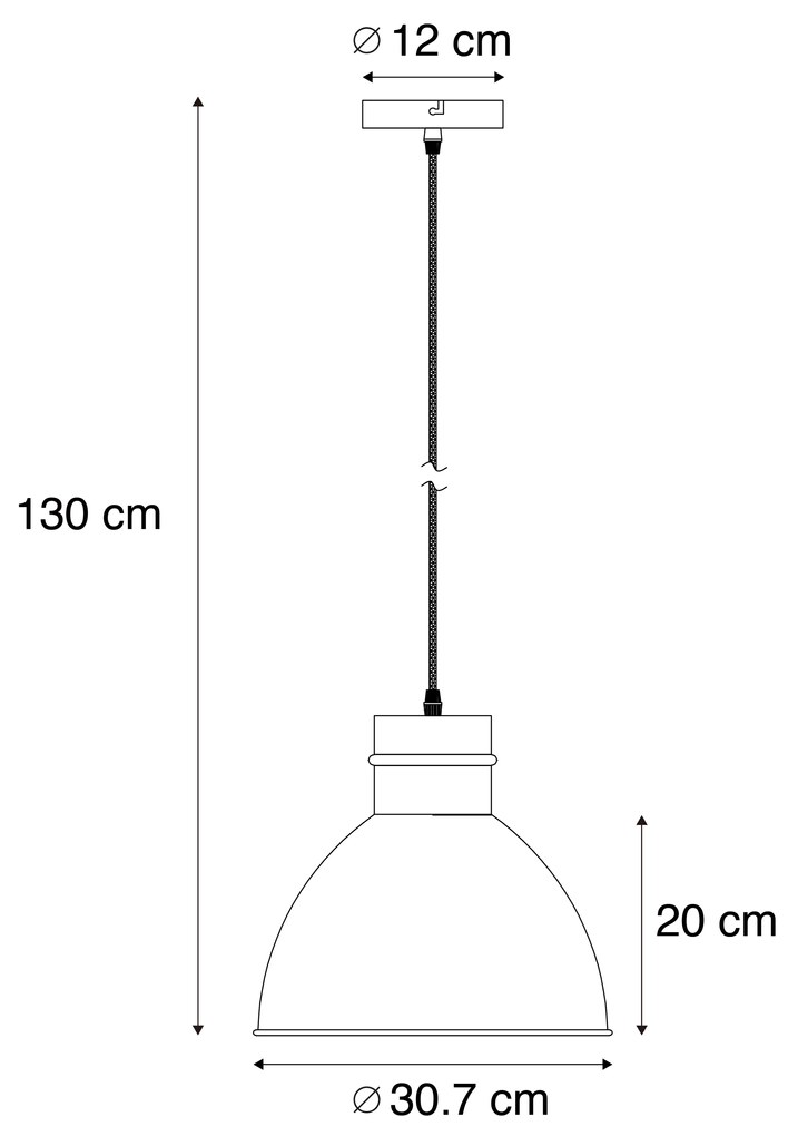 Smart hanglamp grijs 30 cm incl. wifi A60 lichtbron - Dory Modern E27 rond Binnenverlichting Lamp
