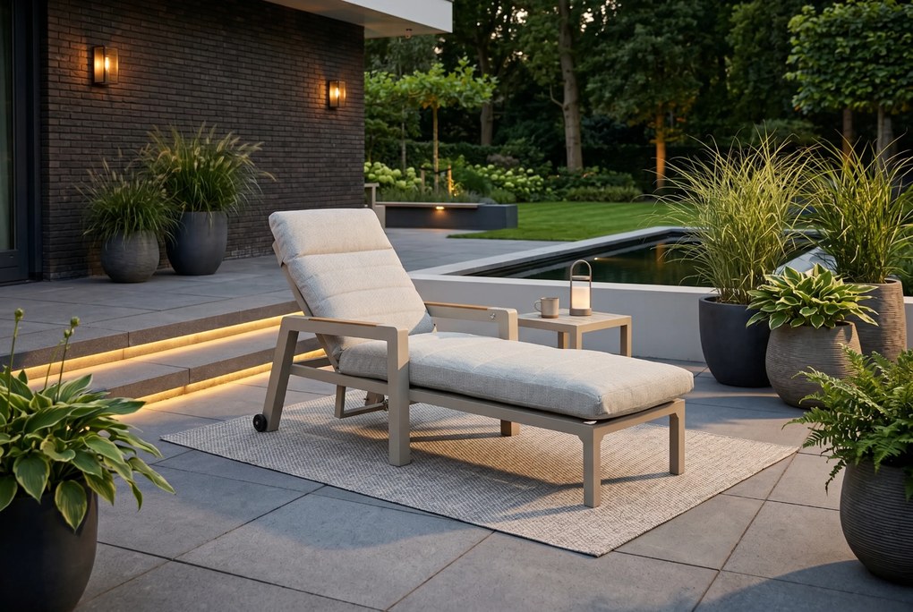 Lifestyle Garden Furniture Evora Ligbed Verstelbaar Aluminium Zand/Beige