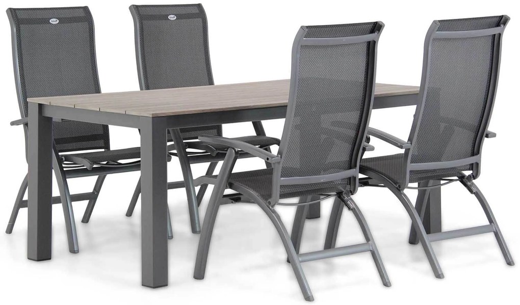 Tuinset 4 personen 180 cm Aluminium/Textileen /Aluminium/textileen Grijs Hartman Summerland/Valley