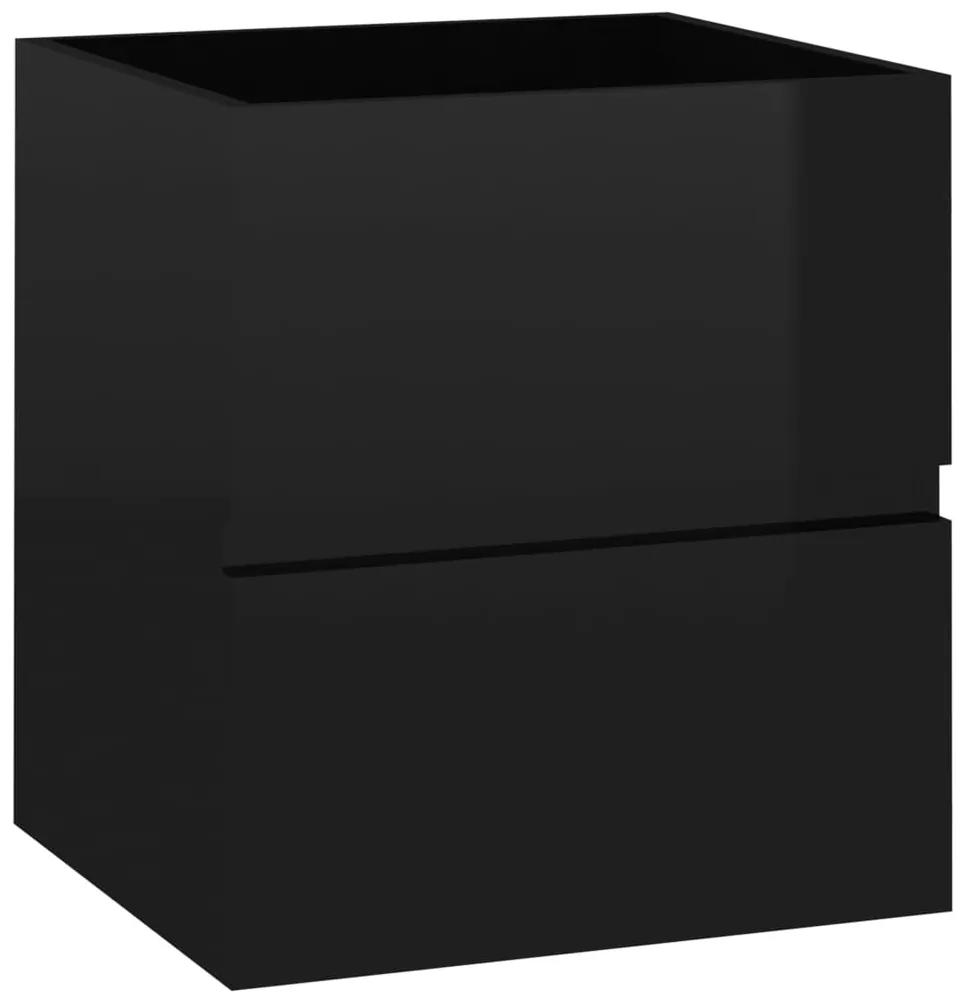 vidaXL Wastafelkast 41x38,5x45 cm spaanplaat hoogglans zwart
