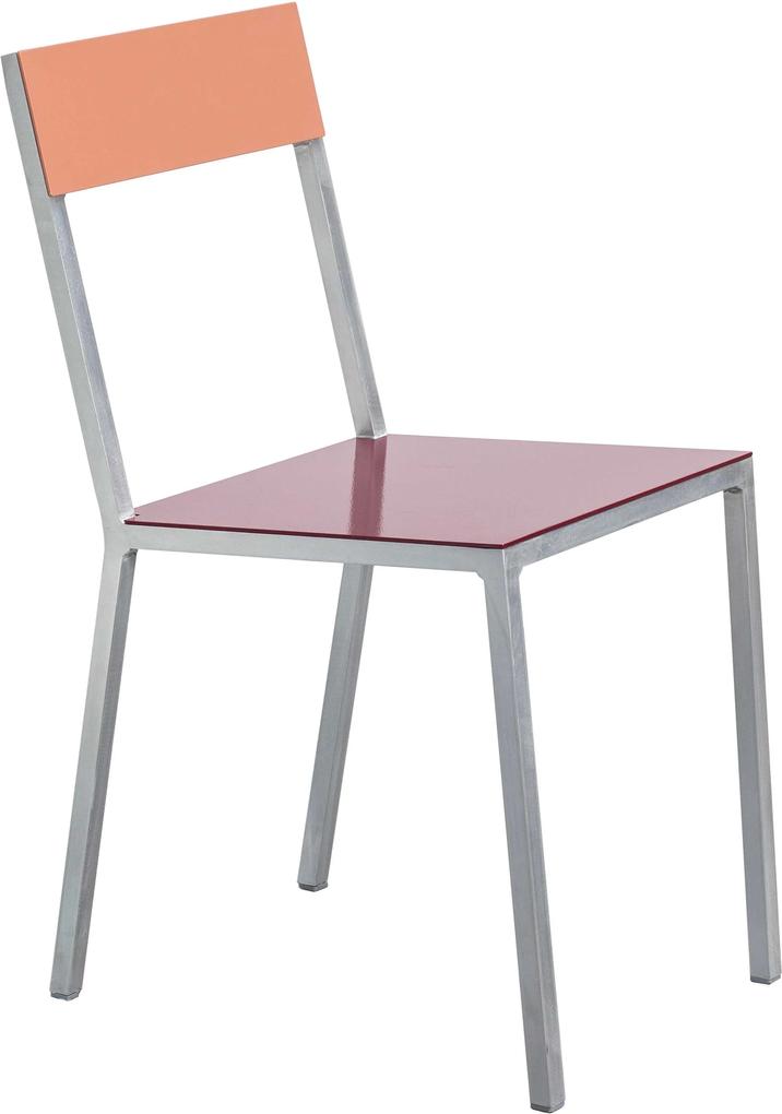 Valerie Objects Alu Chair stoel zitvlak bordeaux rugleuning roze