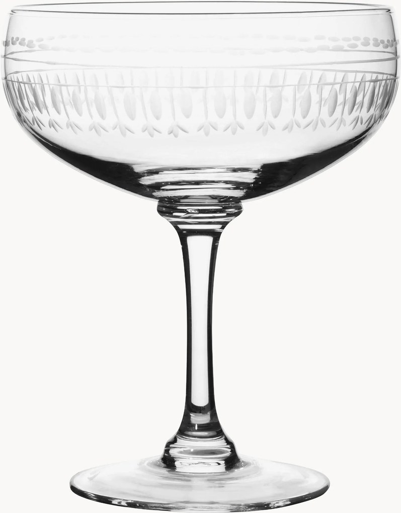 Mondgeblazen kristallen cocktailglazen Ovals, 4-delig