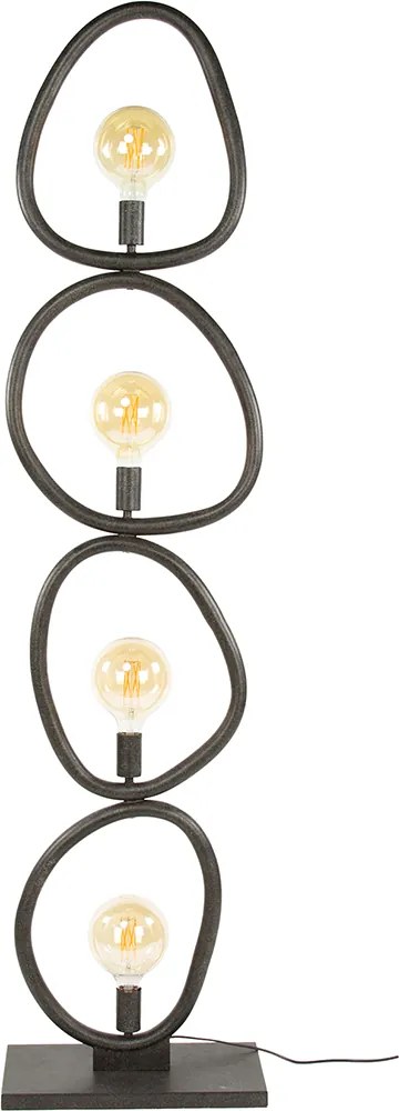 Vloerlamp Organisch Zwart Metaal