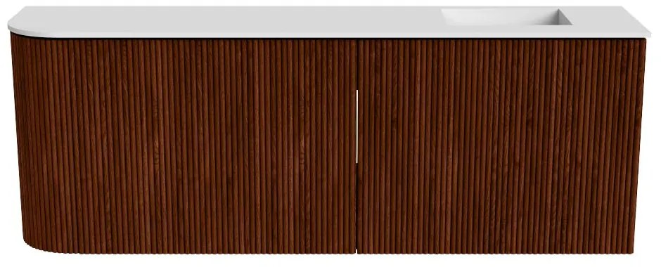 Mondiaz Joya 110cm toiletmeubel ronding links ruby met wastafel faye rechts 1 kraangat talc