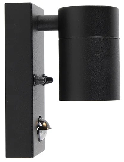 Buitenwandlamp zwart met bewegingssensor IP44 - Solo
