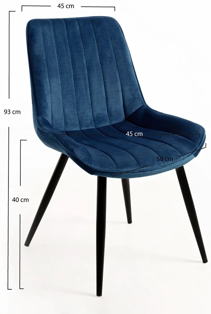Set van 4 Lene Fluwelen Stoelen