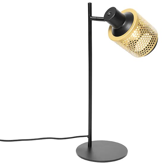 Industriële tafellamp zwart met goud - Kayden