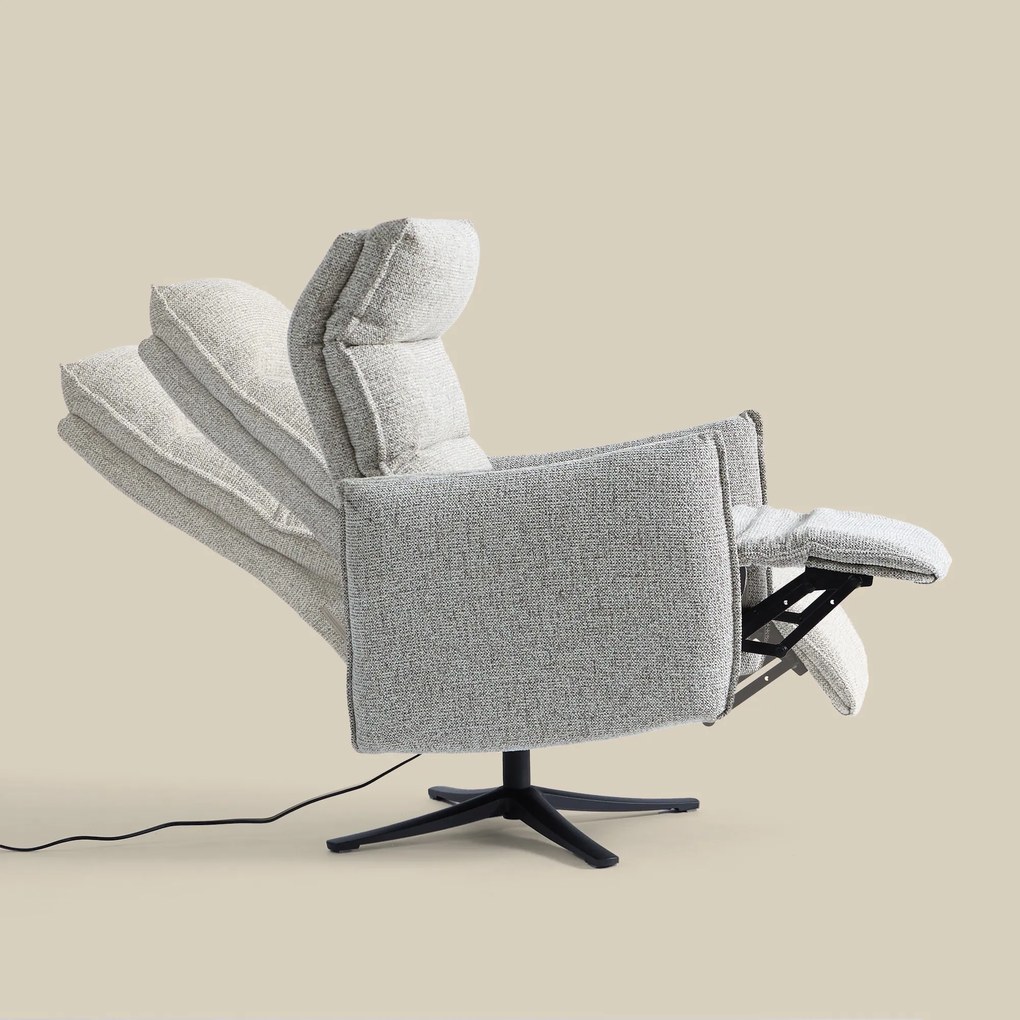 Elektrische Relaxfauteuil Creme Stof