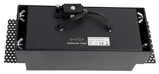 Set van 6 Inbouwspot zwart GU10 draai- en kantelbaar trimless 2-lichts - Oneon