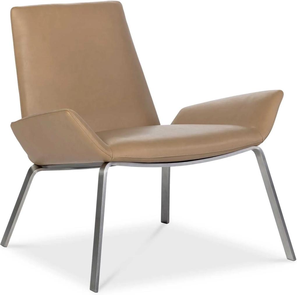 Design on Stock Komio fauteuil rvs onderstel leer Loxton 3720
