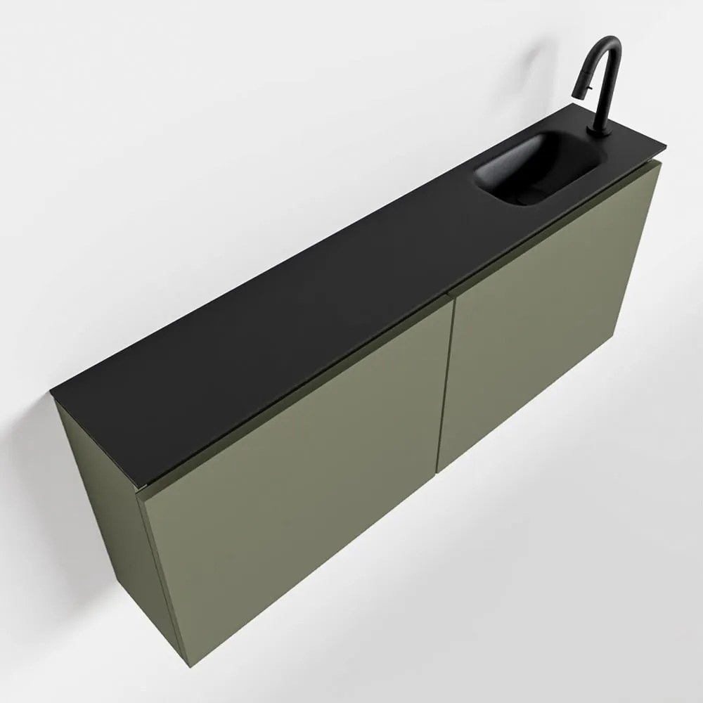 Mondiaz Ture 120cm toiletmeubel army met wastafel urban rechts 1 kraangat