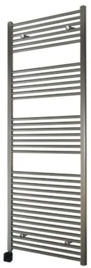 Sanicare elektrische design radiator 45x112cm inox-look met Bluetooth en thermostaat links zwart