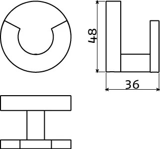 Clou Flat dubbel handdoekhaakje chroom