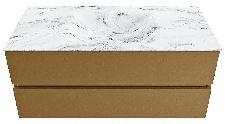 Mondiaz Vica DLux badmeubel 110cm oro 2 lades met wastafel glace midden zonder kraangat