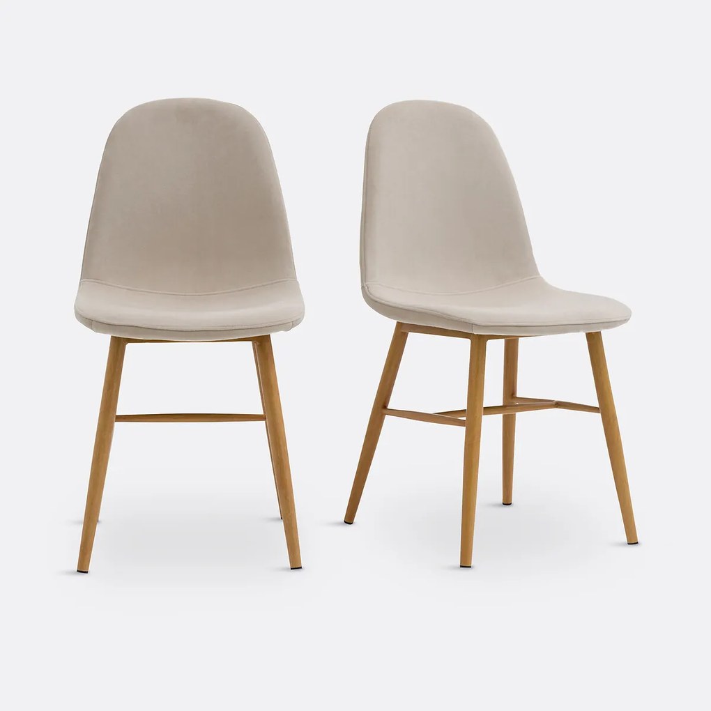 Set van 2 fluwelen stoelen, Polina