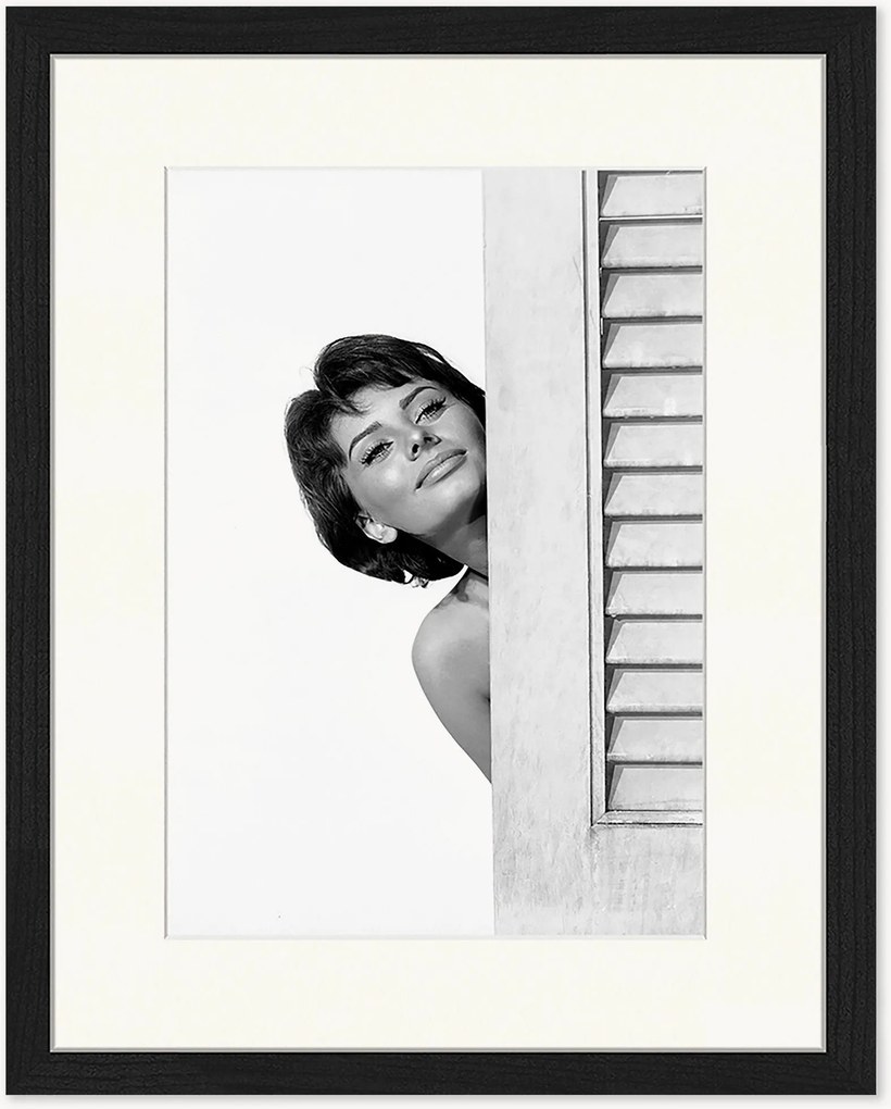 Ingelijste foto Sophia Loren, handgemaakt