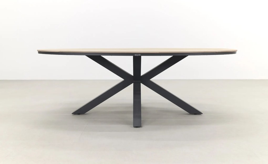 GI Edison ovale houtlook tuintafel 220x115 cm.