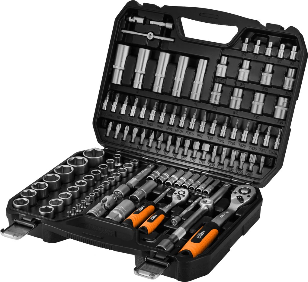 NEO Doppenset 1/4"– 1/2" 110-delig