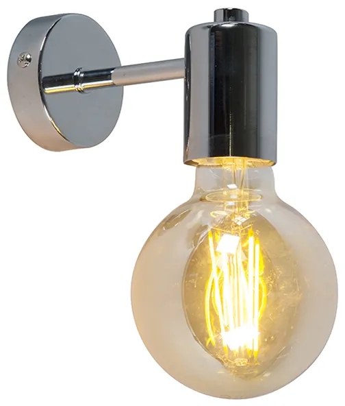 Set van 2 Moderne wandlampen chroom - Facil Modern E27 rond Binnenverlichting Lamp