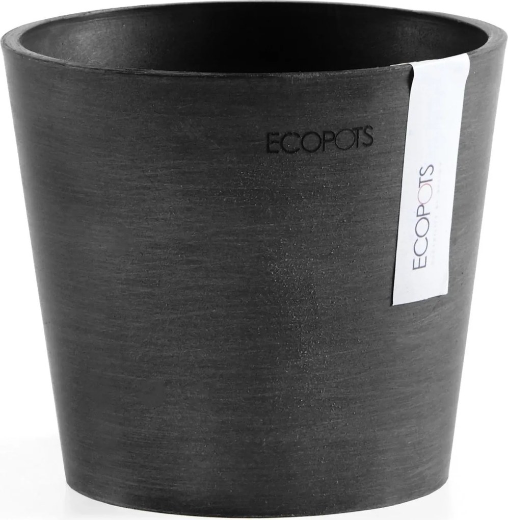 Ecopots Amsterdam 13 - Dark Grey - Diameter 13 x H11,4 cm - Ronde donkergrijze bloempot