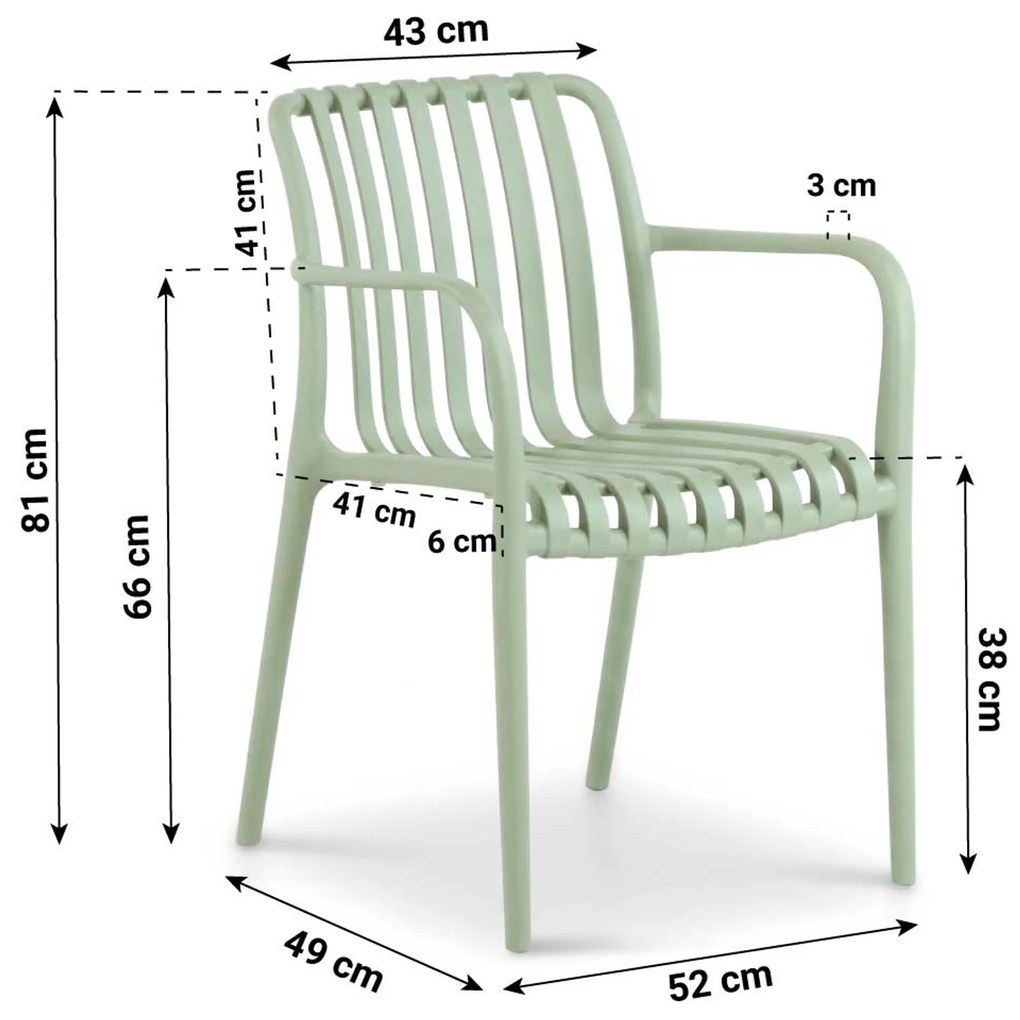 Tuinset 6 personen 210 cm Kunststof Groen Domani Furniture Vento/Weston