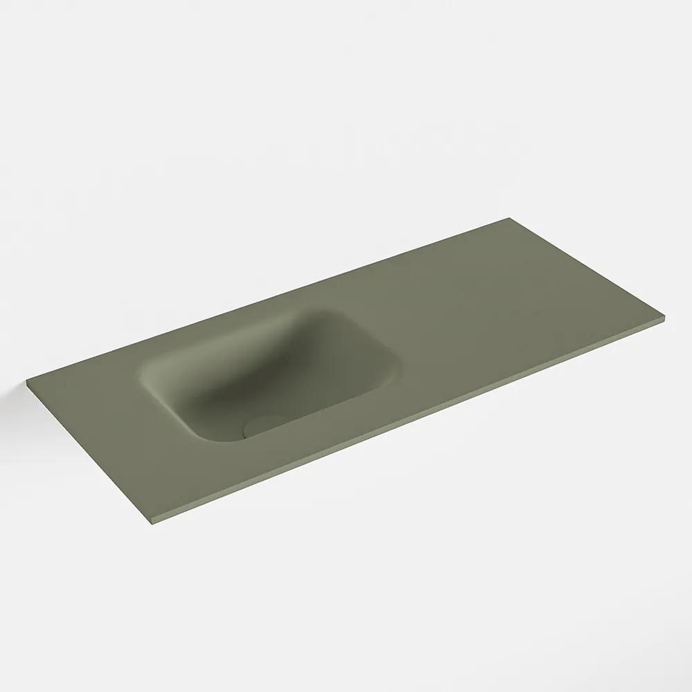 MONDIAZ LEX Army solid surface inleg wastafel voor toiletmeubel 70cm. Positie wasbak links