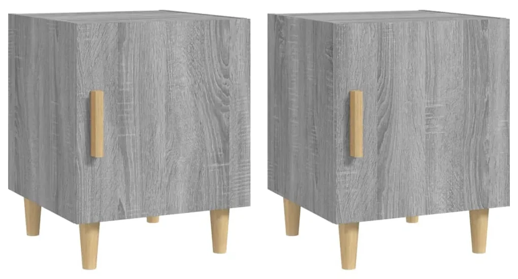 vidaXL Nachtkastjes 2 st bewerkt hout grijs sonoma eikenkleurig