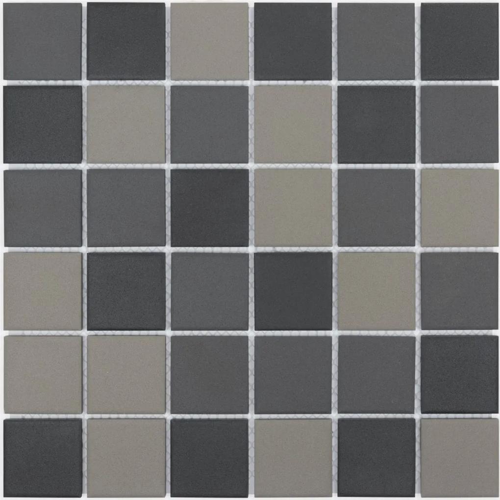 The Mosaic Factory London vierkante mozaïek tegels 31x31 grijs/antraciet/zwart