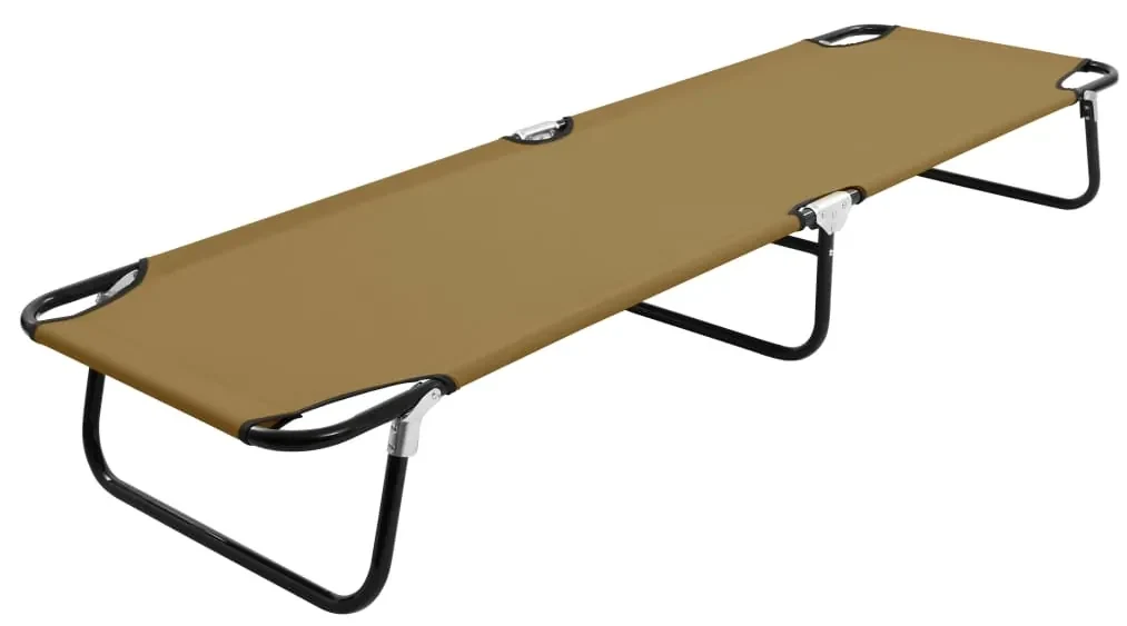 vidaXL Ligbed inklapbaar staal taupe