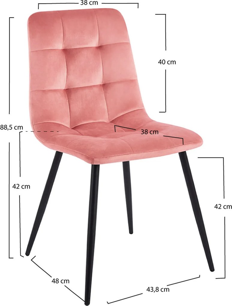Set 4 Stuhl Fluwelen Stoelen