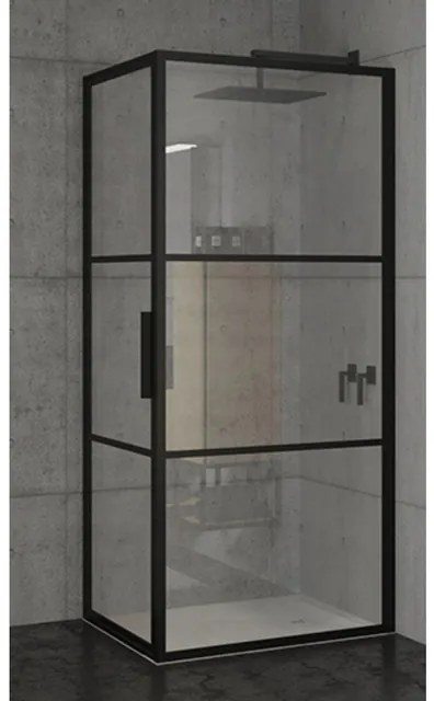 Riho Grid GB201 Douchecabine -90x80x200cm - zwart G004010121