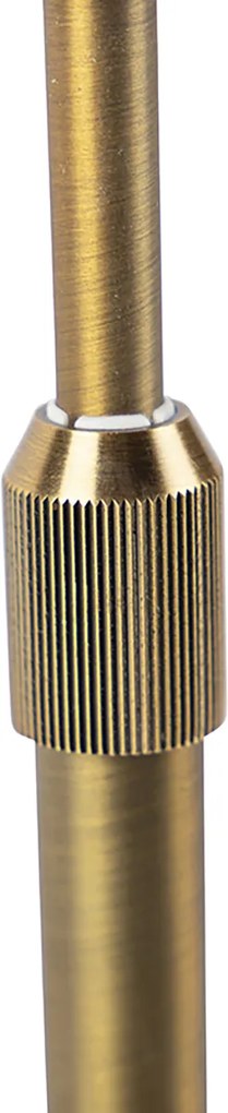 Tafellamp brons met ovale velours kap groen 35cm - Parte