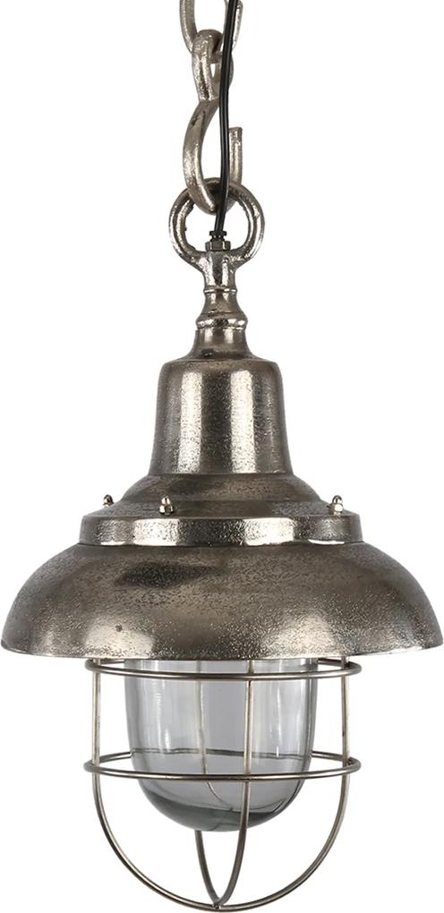 Collectione | Hanglamp Girona diameter 45 x 70 cm ruw nikkelkleurig hanglampen aluminium verlichting hanglampen