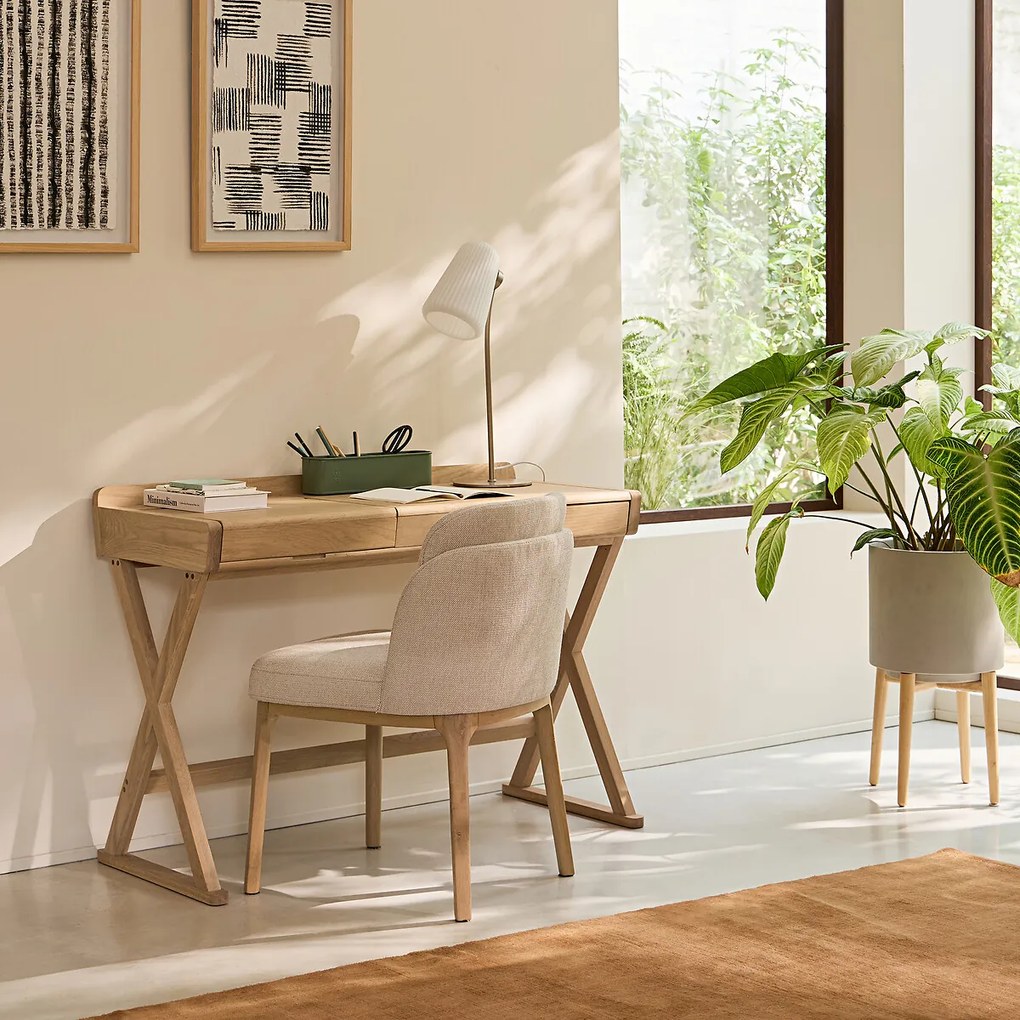 Eikenhouten en fineer bureau, Brixton, ontwerp Emmanuel Gallina