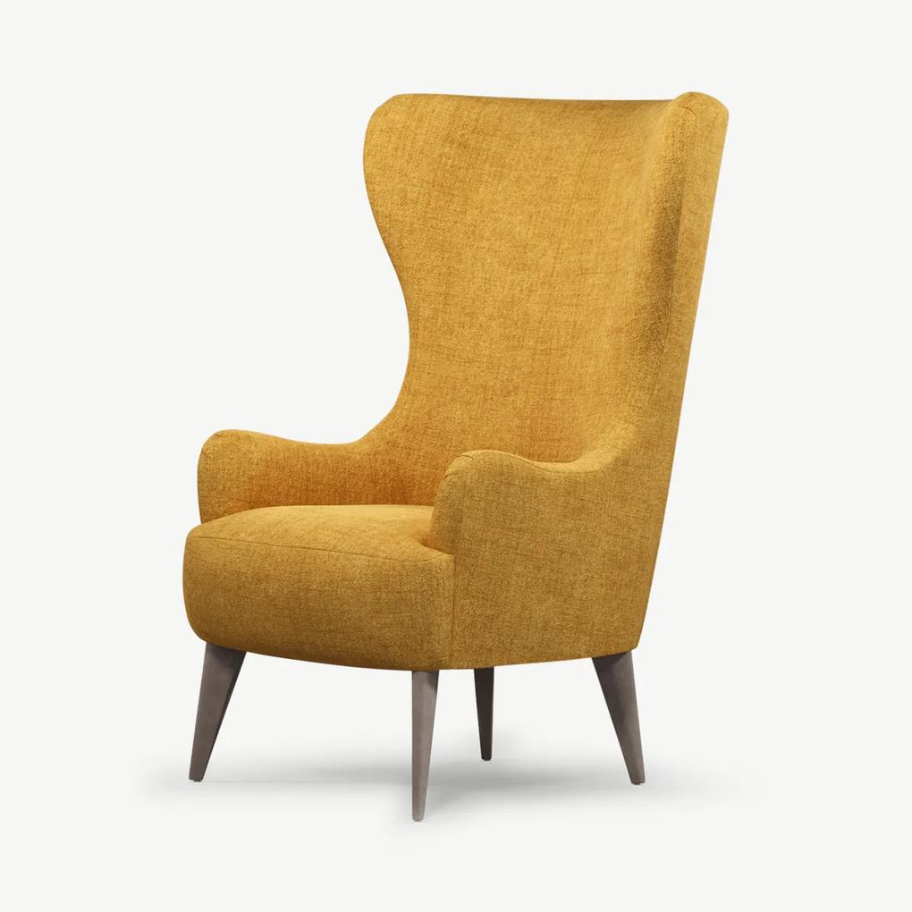 Custom MADE Bodil fauteuil, keizerlijk geel met lichte houten poten