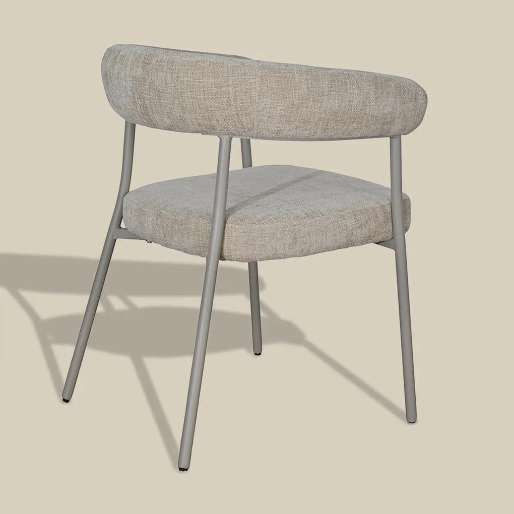 Beige Eetkamerstoel Met Ronde Rug