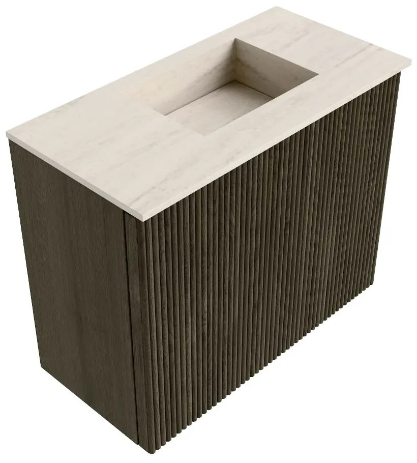 Mondiaz Joya DLux 50cm toiletmeubel shadow met wastafel faye rechts zonder kraangat meli